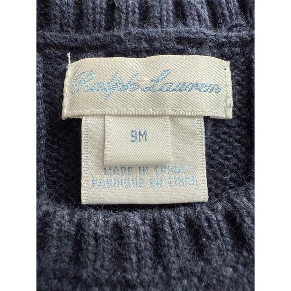 Ralph Lauren Navy‎ Sweater Girls Infants Size 9 Months 100Cotton - Picture 7 of 8